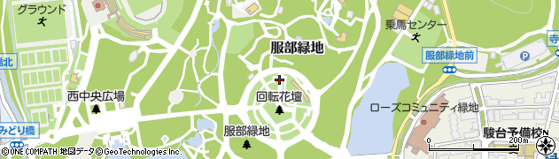 大阪府豊中市服部緑地周辺の地図