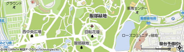大阪府豊中市服部緑地周辺の地図