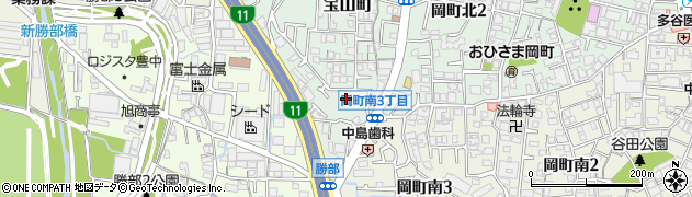 大阪府豊中市宝山町22周辺の地図