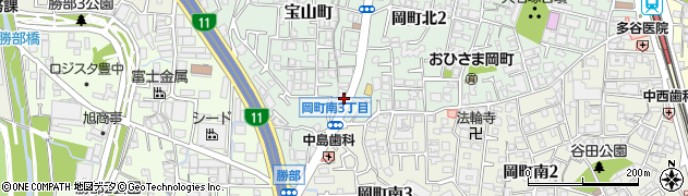 大阪府豊中市宝山町16周辺の地図