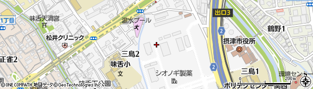 大阪府摂津市三島周辺の地図