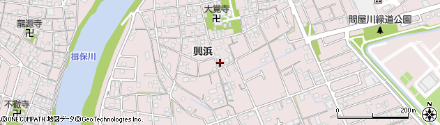 兵庫県姫路市網干区興浜382周辺の地図