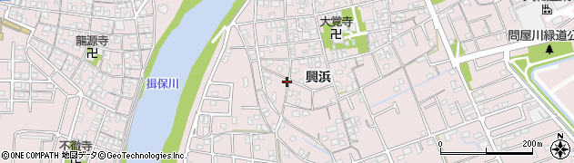 兵庫県姫路市網干区興浜350周辺の地図