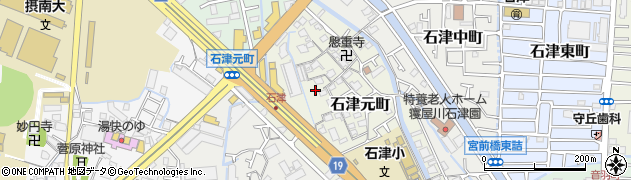 大阪府寝屋川市石津元町周辺の地図