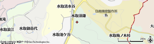 京都府京田辺市水取須鎌周辺の地図