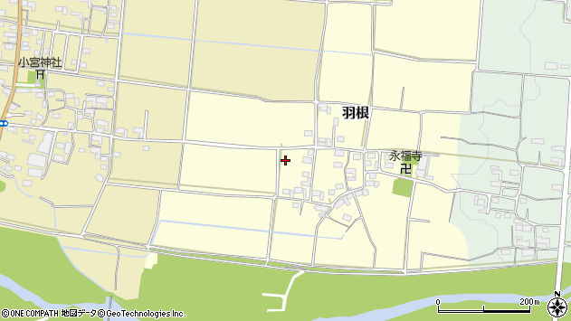 〒518-0006 三重県伊賀市羽根の地図