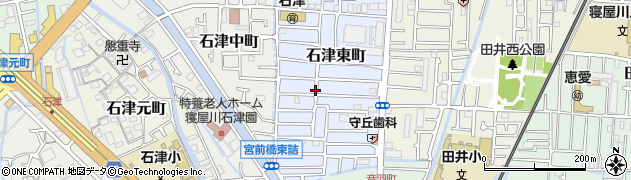 大阪府寝屋川市石津東町周辺の地図