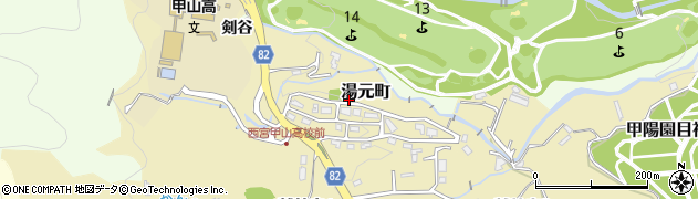 兵庫県西宮市湯元町周辺の地図