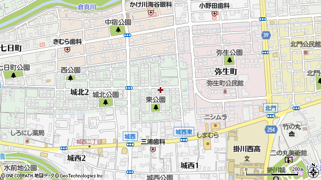 〒436-0059 静岡県掛川市城北の地図