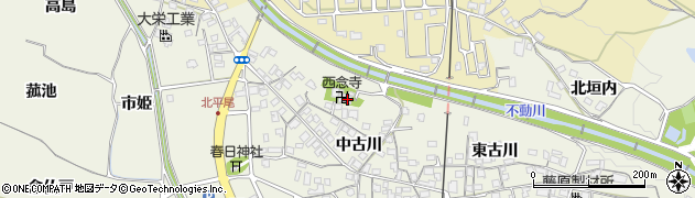 京都府木津川市山城町平尾（中古川）周辺の地図