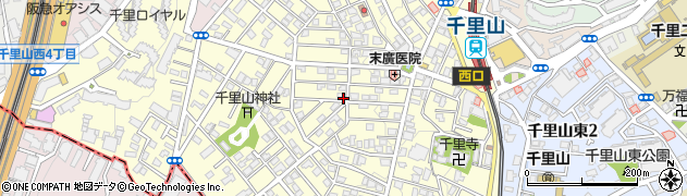 大阪府吹田市千里山西周辺の地図