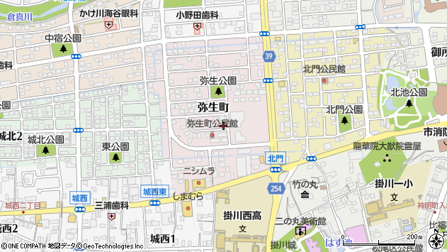 〒436-0053 静岡県掛川市弥生町の地図