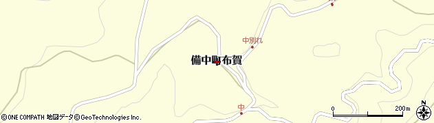 岡山県高梁市備中町布賀周辺の地図