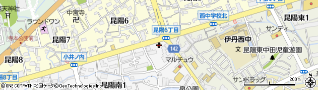 ファミリーマート伊丹昆陽店周辺の地図