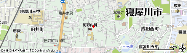 大阪府寝屋川市美井元町周辺の地図