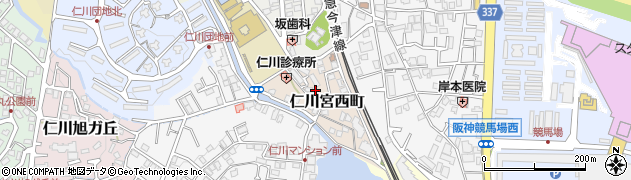 兵庫県宝塚市仁川宮西町周辺の地図