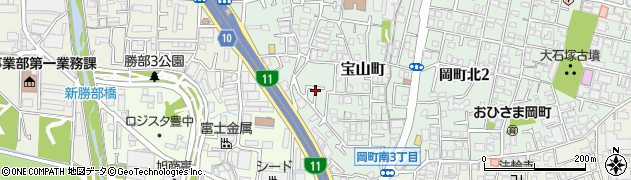 大阪府豊中市宝山町21周辺の地図