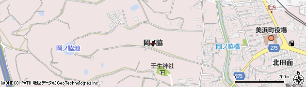 愛知県美浜町（知多郡）河和（岡ノ脇）周辺の地図