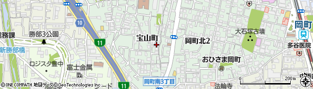 大阪府豊中市宝山町13周辺の地図
