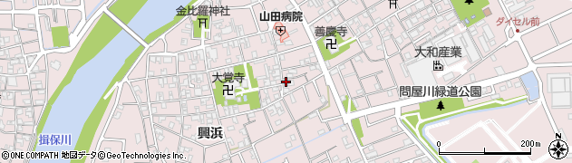 兵庫県姫路市網干区興浜214周辺の地図