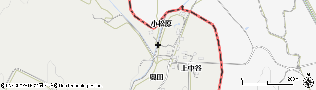 京都府南山城村（相楽郡）北大河原（奥田）周辺の地図
