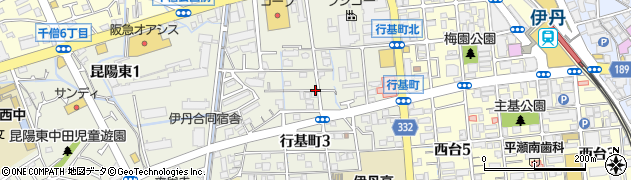 兵庫県伊丹市行基町周辺の地図