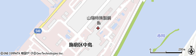 兵庫県姫路市飾磨区中島3057周辺の地図