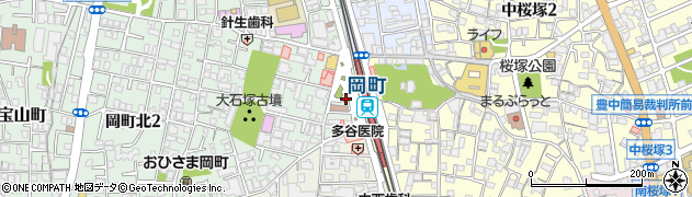 豊中警察署岡町駅前交番周辺の地図