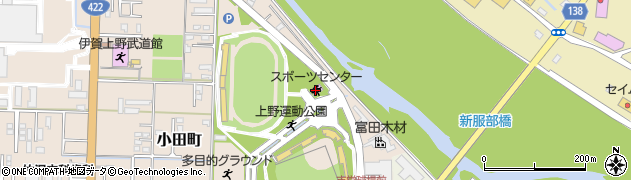 伊賀市役所　上野運動公園スポーツセンター周辺の地図