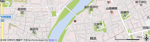 兵庫県姫路市網干区興浜91周辺の地図