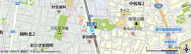 ホワイト急便　岡町駅前店周辺の地図