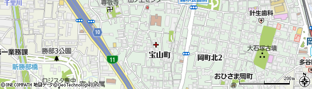 大阪府豊中市宝山町11周辺の地図