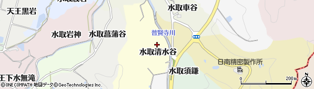 京都府京田辺市水取清水谷周辺の地図