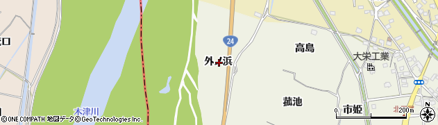 京都府木津川市山城町平尾外ノ浜周辺の地図