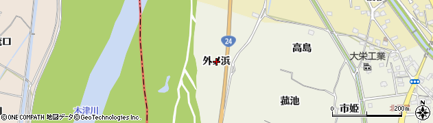 京都府木津川市山城町平尾（外ノ浜）周辺の地図