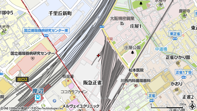 〒566-0013 大阪府摂津市阪急正雀の地図
