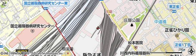 大阪府摂津市阪急正雀周辺の地図