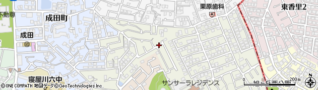大阪府寝屋川市成田東が丘周辺の地図