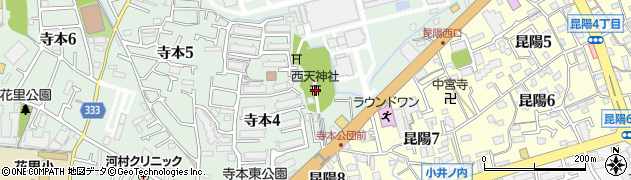 西天神社周辺の地図
