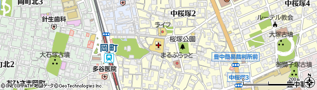 桜塚市場周辺の地図