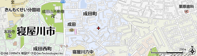 大阪府寝屋川市成田町周辺の地図