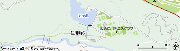兵庫県西宮市仁川町周辺の地図