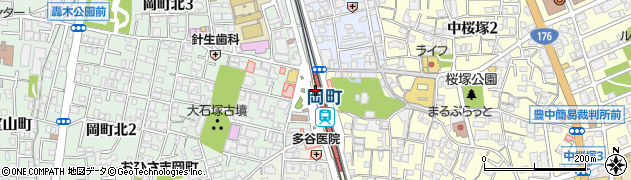 ココカラファイン岡町店周辺の地図