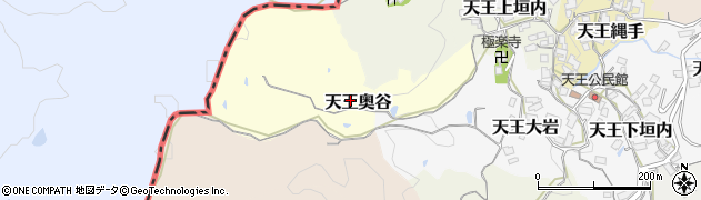 京都府京田辺市天王奥谷周辺の地図