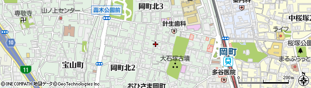 大阪府豊中市岡町北周辺の地図