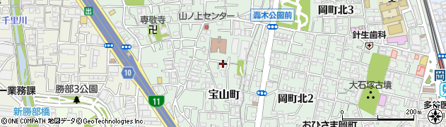 大阪府豊中市宝山町9周辺の地図