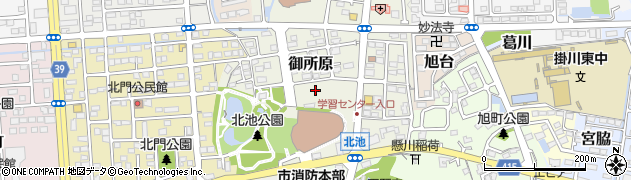 静岡県掛川市御所原周辺の地図