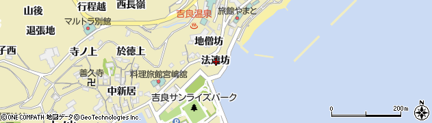 愛知県西尾市吉良町宮崎法連坊周辺の地図