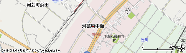 三重県津市河芸町中瀬周辺の地図