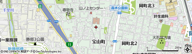 大阪府豊中市宝山町周辺の地図